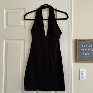 Black Halter Mini Dress